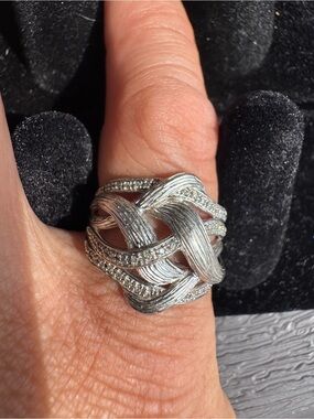 Vintage EA Affinity 925 Sterling Silver Woven Ring